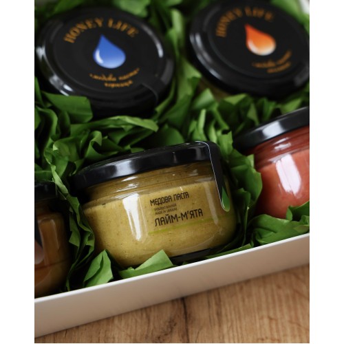 Подарунок на Великдень: подарунковий набір з крем-медом (6×140 г) — Green Подарунок на Великдень: подарунковий набір з крем-медом (6×140 г) — Green